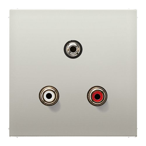 JUNG LS 990 Edelstahl Аудио Разъем (RCA) / Stereo Jack (TRS 3.5 mm)