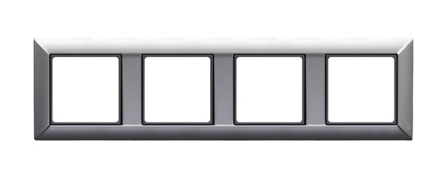 Рамка 4 поста JUNG ECO PROFI, алюминий