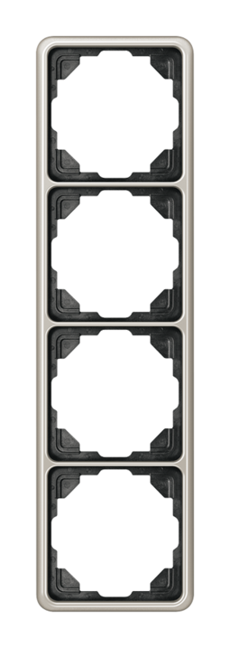 Рамка 4 поста JUNG CD 500, платина