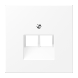 LS990 Накладка для комп./тлф. розетки 2хRJ45, цвет Матовый белый