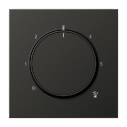 AL1749AN Накладка для механизма терморегулятора LS 990, LS-design, поворотный, датчик t° воздуха (встроенный), датчик t° пола (внешний), без таймера, антрацит Jung LS серия